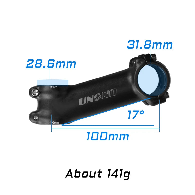 UNO Ultralight Bike Stem 7/17 Degree - 31.8mm Clamp 60-130mm Length MTB/Road Bicycle Power Parts