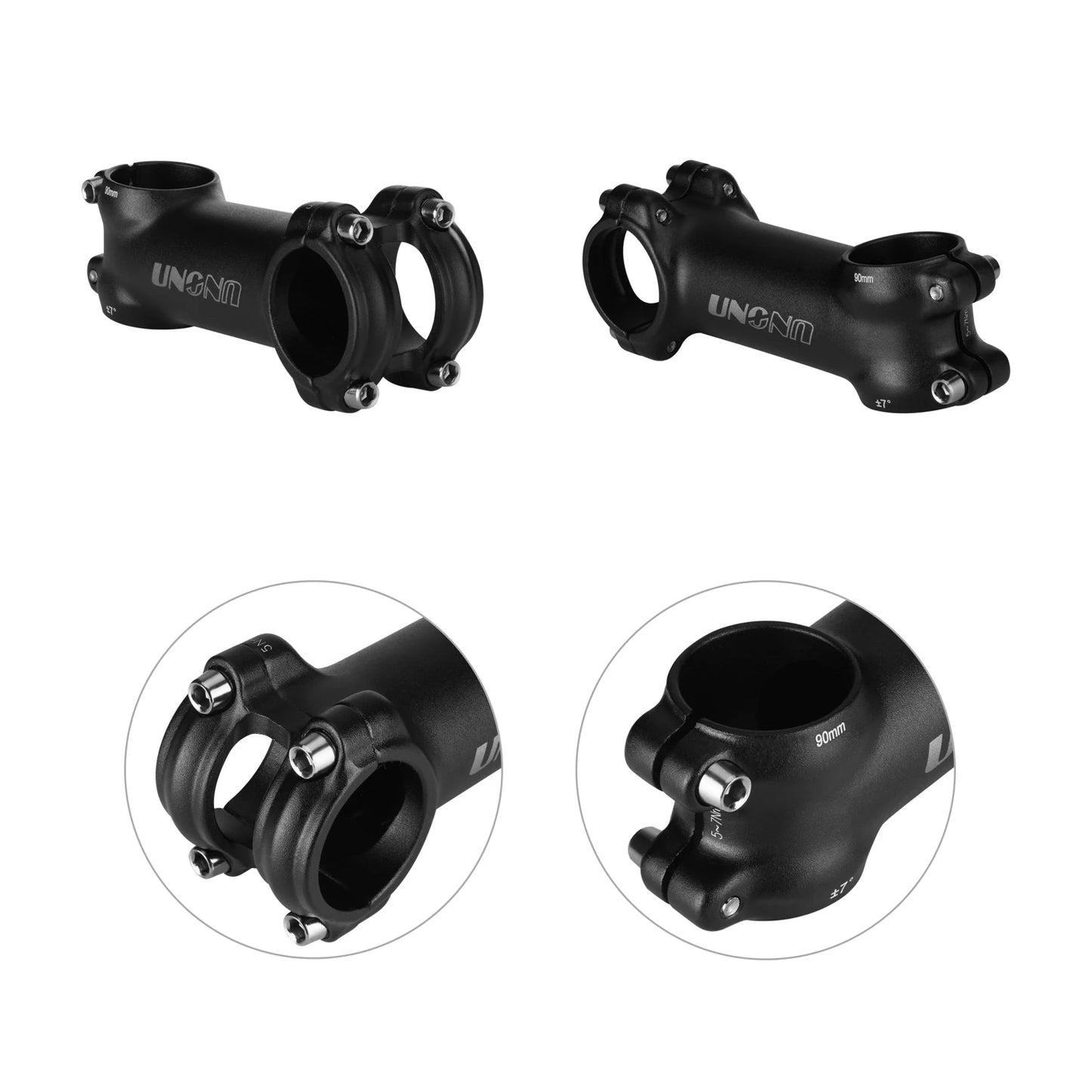 UNO Ultralight Bike Stem 7/17 Degree - 31.8mm Clamp 60-130mm Length MTB/Road Bicycle Power Parts
