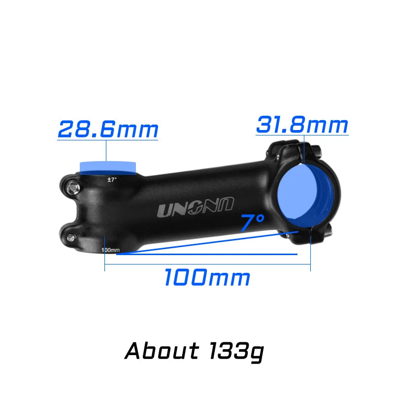 UNO Ultralight Bike Stem 7/17 Degree - 31.8mm Clamp 60-130mm Length MTB/Road Bicycle Power Parts