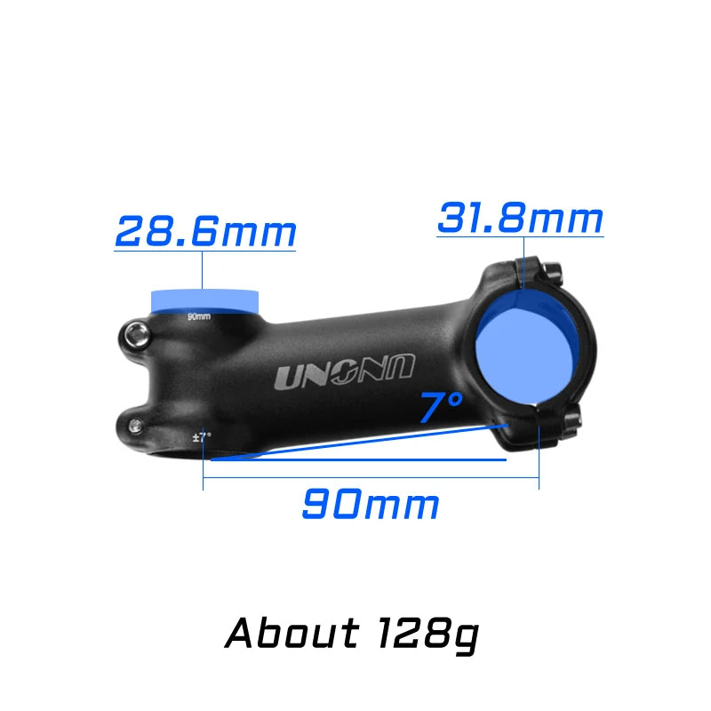 UNO Ultralight Bike Stem 7/17 Degree - 31.8mm Clamp 60-130mm Length MTB/Road Bicycle Power Parts