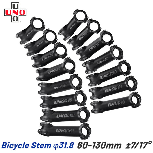 UNO Ultralight Bike Stem 7/17 Degree - 31.8mm Clamp 60-130mm Length MTB/Road Bicycle Power Parts