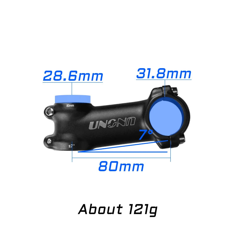 UNO Ultralight Bike Stem 7/17 Degree - 31.8mm Clamp 60-130mm Length MTB/Road Bicycle Power Parts