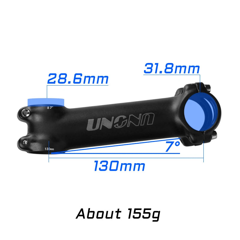 UNO Ultralight Bike Stem 7/17 Degree - 31.8mm Clamp 60-130mm Length MTB/Road Bicycle Power Parts