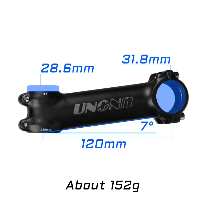 UNO Ultralight Bike Stem 7/17 Degree - 31.8mm Clamp 60-130mm Length MTB/Road Bicycle Power Parts