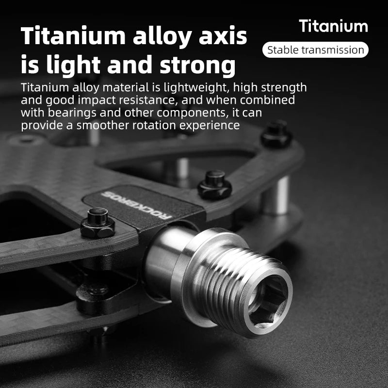 ROCKBROS Carbon Fiber Bike Pedals - Ultralight 3 Bearings Road/MTB