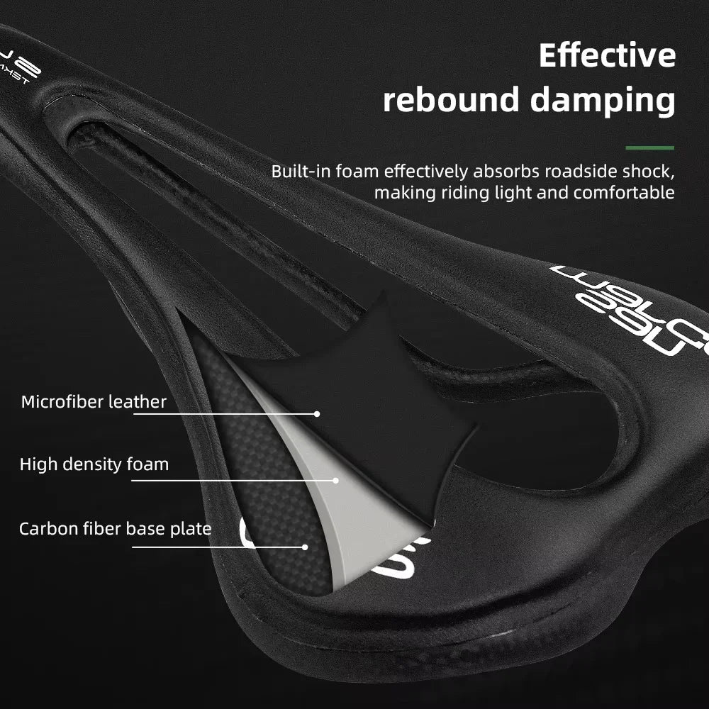 Ultra Lightweight Full Carbon Bike Saddle - SLR Tekno-Flow Style 110g Road/MTB Comfort Seat with Superflow Cutout