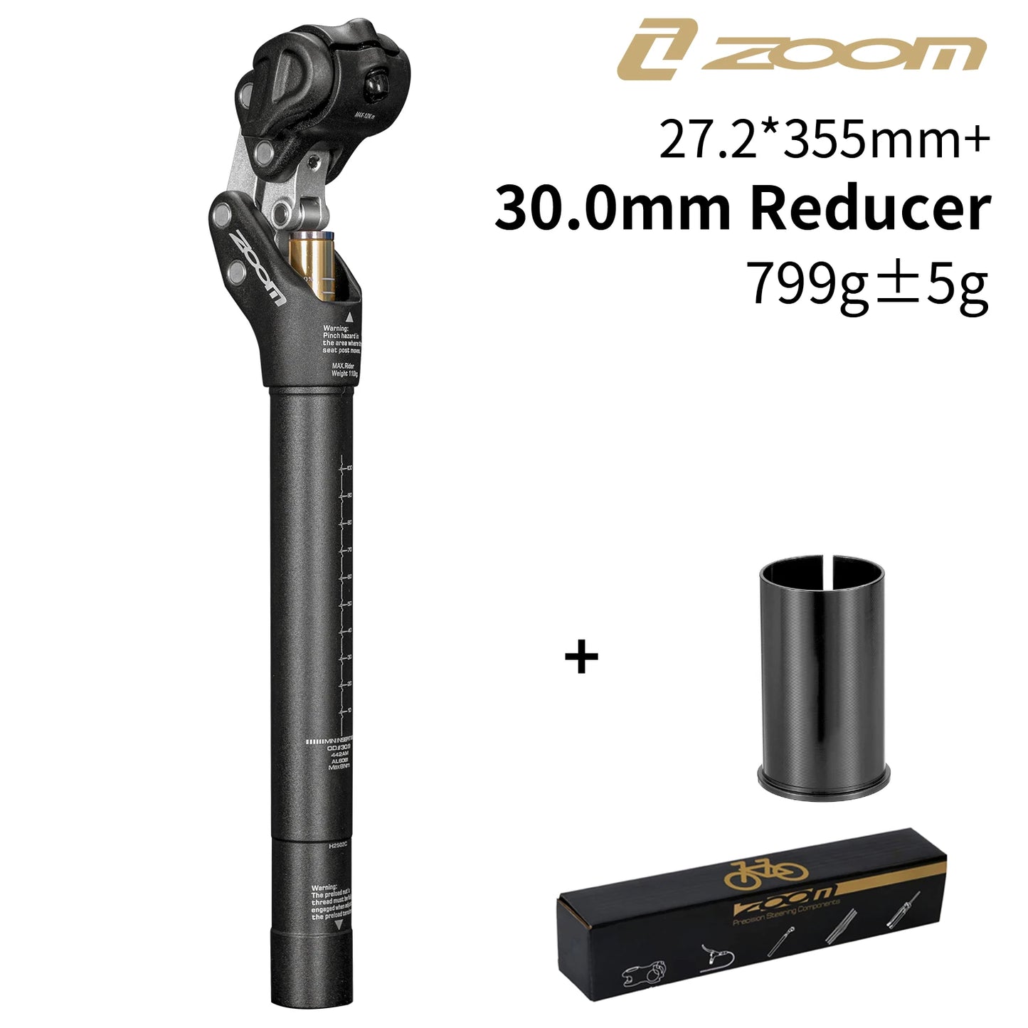4-Link Suspension Seatpost 27.2-33.9mm - Adjustable Travel 350mm MTB/Ebike Comfort Seat Tube