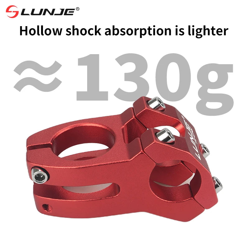 LUNJE CNC Power Short Stem 45mm - Aluminum MTB/Road Bike Handlebar Riser 25.4/31.8mm Clamp