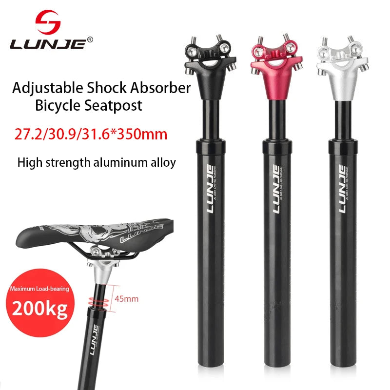 Shock Absorbing Suspension Seatpost 45mm Travel - Aluminum Alloy MTB/Road Bike Seat Tube 27.2/30.9/31.6mm 350mm