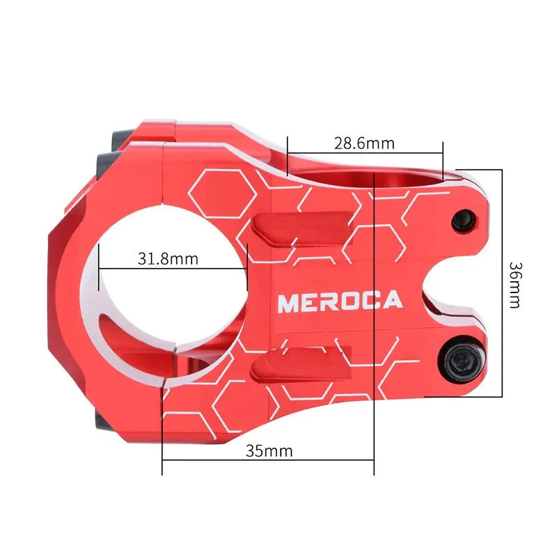 MEROCA MTB Stem 31.8x35mm - High-Strength Short Aluminum Alloy Handlebar Stem for Downhill/Road/Racing Bike