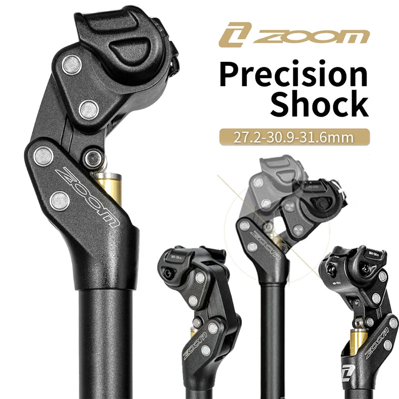4-Link Suspension Seatpost 27.2-33.9mm - Adjustable Travel 350mm MTB/Ebike Comfort Seat Tube