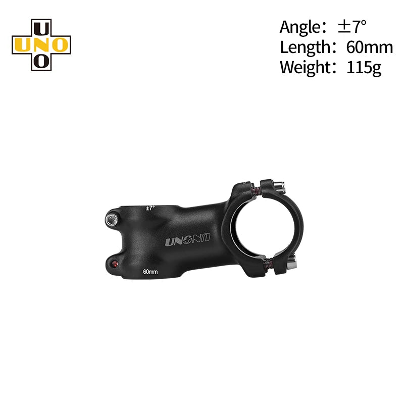UNO Bicycle Stem 7/17/35 Degree - CNC Aluminum 28.6/31.8mm Clamp 60-130mm Length Road/MTB/Gravel Bike