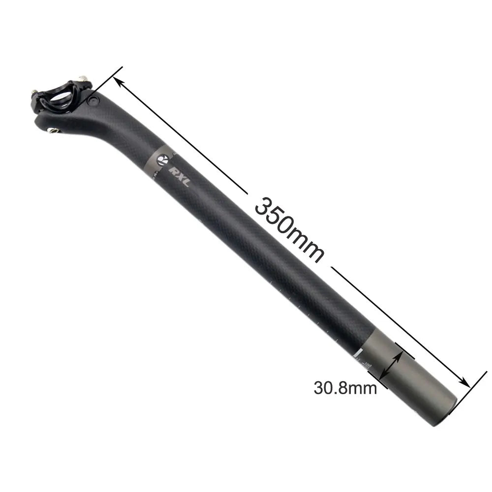 RXL SL Carbon Seatpost 25mm Offset - 3K Matte Ultralight Road/MTB Bike Seat Tube 27.2/30.8/31.6mm 350/400mm