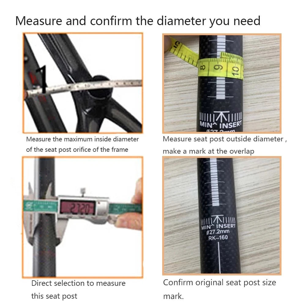 RXL SL Carbon Seatpost 25mm Offset - 3K Matte Ultralight Road/MTB Bike Seat Tube 27.2/30.8/31.6mm 350/400mm