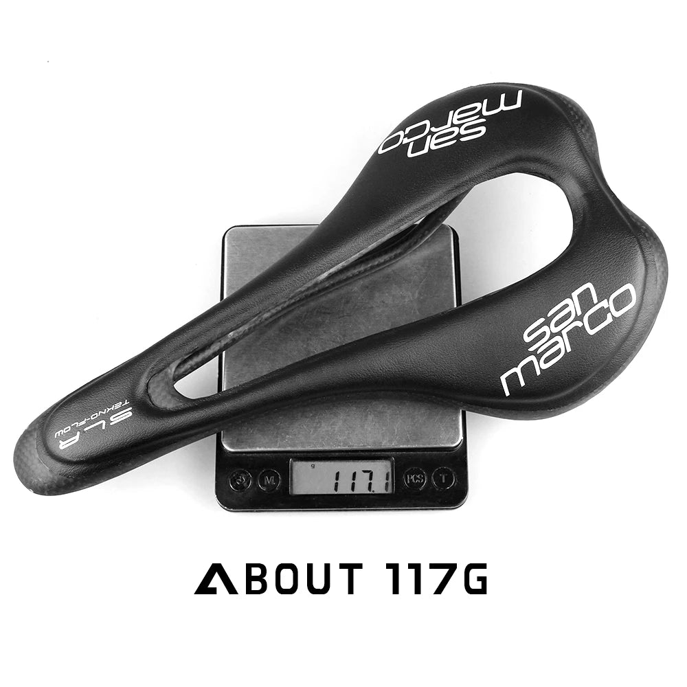 Ultra Lightweight Full Carbon Bike Saddle - SLR Tekno-Flow Style 110g Road/MTB Comfort Seat with Superflow Cutout