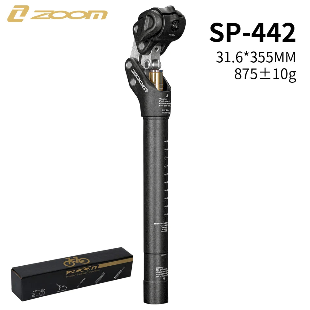 4-Link Suspension Seatpost 27.2-33.9mm - Adjustable Travel 350mm MTB/Ebike Comfort Seat Tube