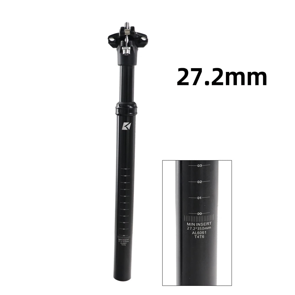 KOCEVLO Suspension Dropper Seatpost 46mm Travel - Aluminum Shock Absorbing MTB Seat Tube 27.2-31.6mm 350mm