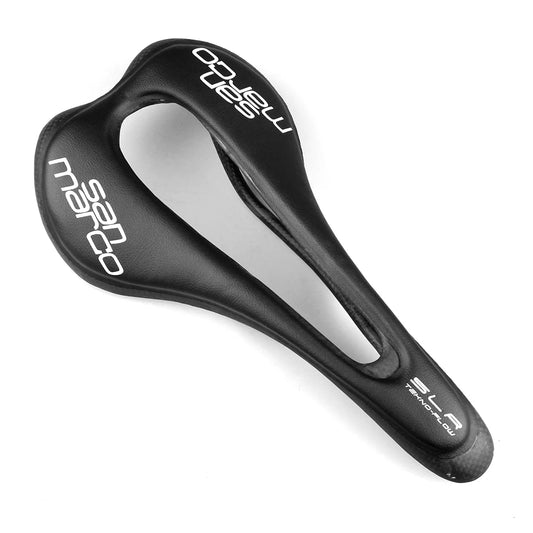 Ultra Lightweight Full Carbon Bike Saddle - SLR Tekno-Flow Style 110g Road/MTB Comfort Seat with Superflow Cutout