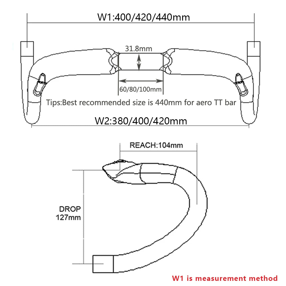 RXL SL Carbon Road Handlebar - Internal Routing 400/420/440mm