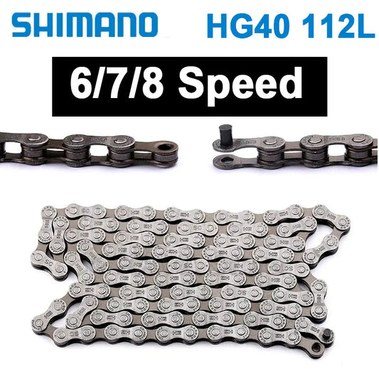 Shimano HG40 6/7/8 Speed MTB Chain - 112 Links Hyperglide Durable Bicycle Chain