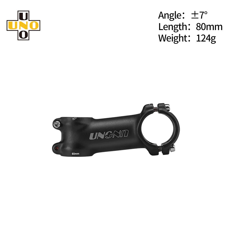 UNO Bicycle Stem 7/17/35 Degree - CNC Aluminum 28.6/31.8mm Clamp 60-130mm Length Road/MTB/Gravel Bike