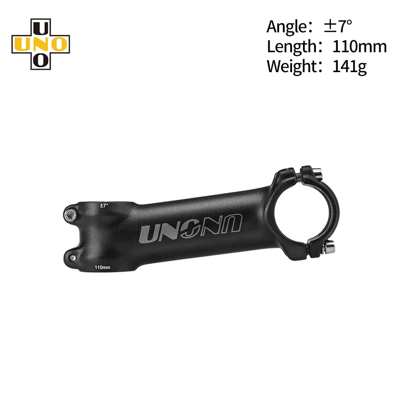 UNO Bicycle Stem 7/17/35 Degree - CNC Aluminum 28.6/31.8mm Clamp 60-130mm Length Road/MTB/Gravel Bike