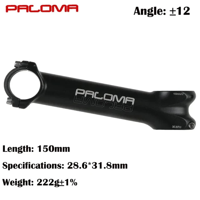Paloma Super Long Bike Stem 150mm 12° - CNC Aluminum 31.8mm Clamp 1-1/8" Fork Road/MTB/Gravel/E-Bike