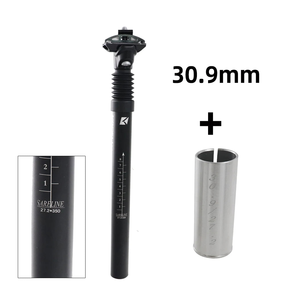 KOCEVLO Suspension Dropper Seatpost 46mm Travel - Aluminum Shock Absorbing MTB Seat Tube 27.2-31.6mm 350mm