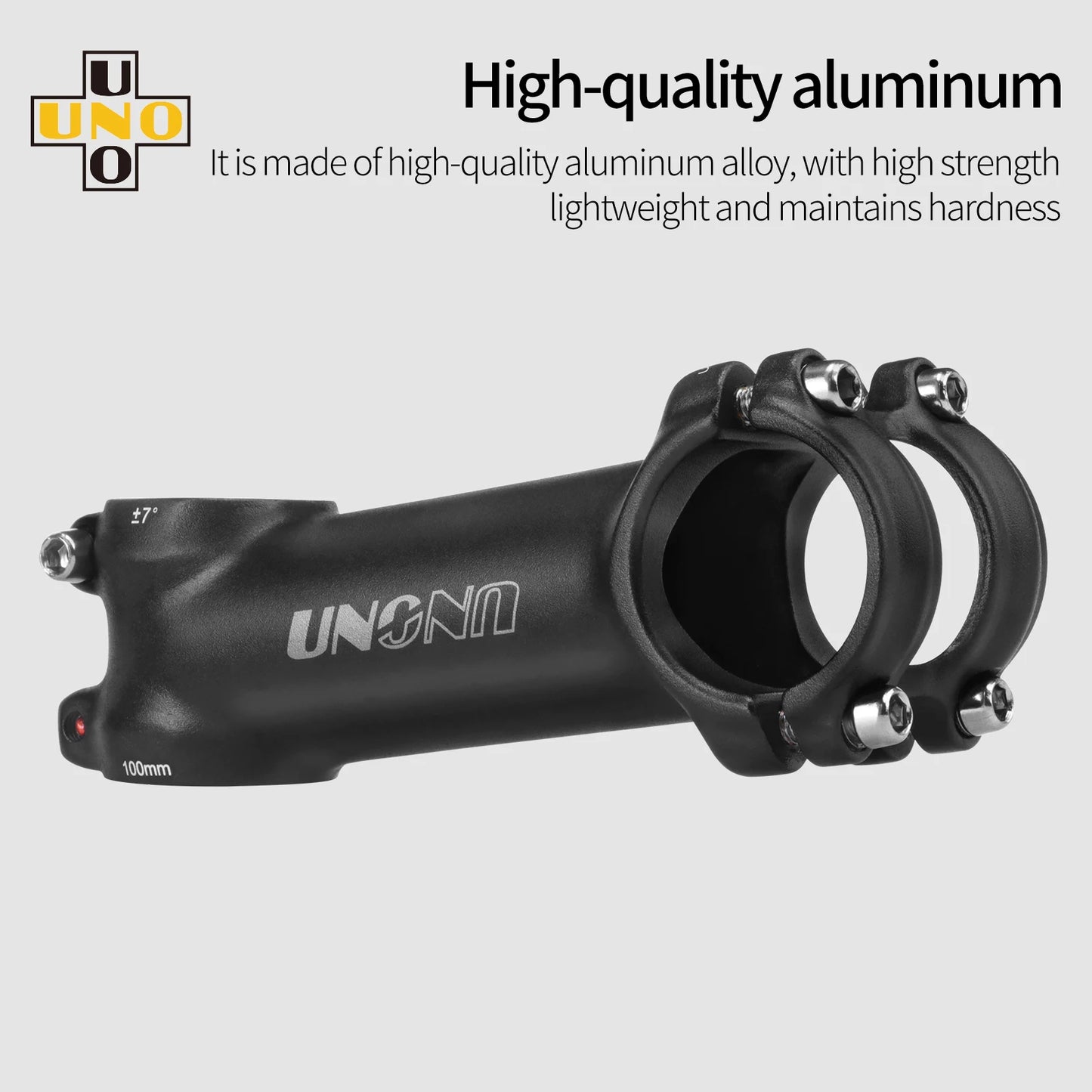 UNO Bicycle Stem 7/17/35 Degree - CNC Aluminum 28.6/31.8mm Clamp 60-130mm Length Road/MTB/Gravel Bike
