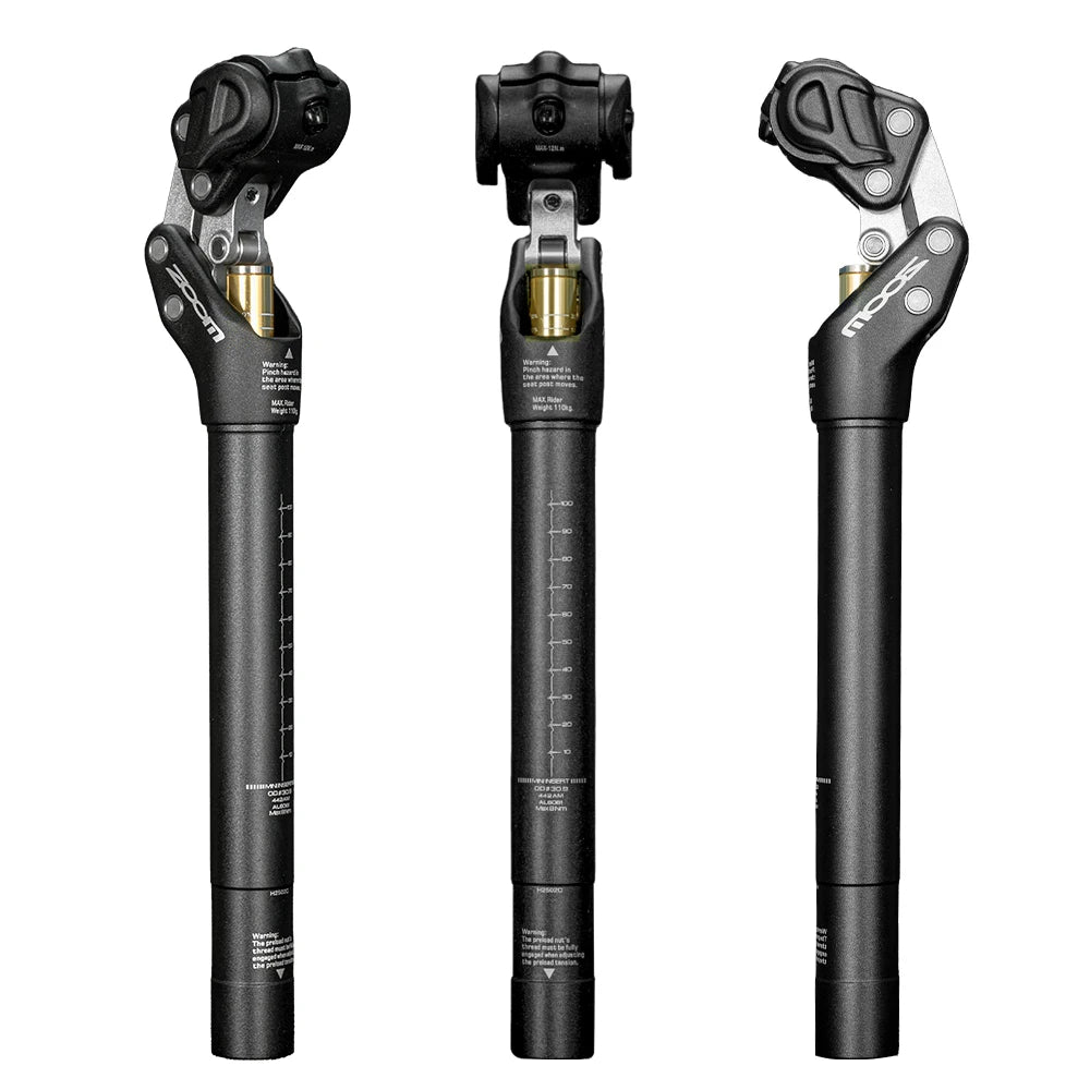 4-Link Suspension Seatpost 27.2-33.9mm - Adjustable Travel 350mm MTB/Ebike Comfort Seat Tube