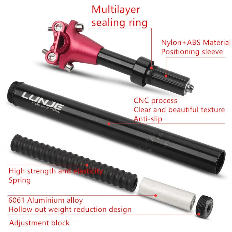 Shock Absorbing Suspension Seatpost 45mm Travel - Aluminum Alloy MTB/Road Bike Seat Tube 27.2/30.9/31.6mm 350mm