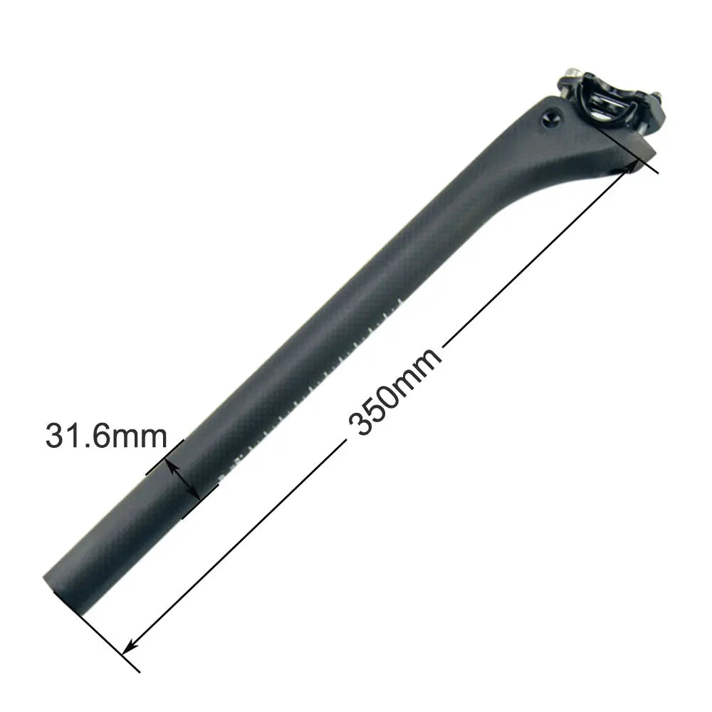 RXL SL Carbon Seatpost 25mm Offset - 3K Matte Ultralight Road/MTB Bike Seat Tube 27.2/30.8/31.6mm 350/400mm