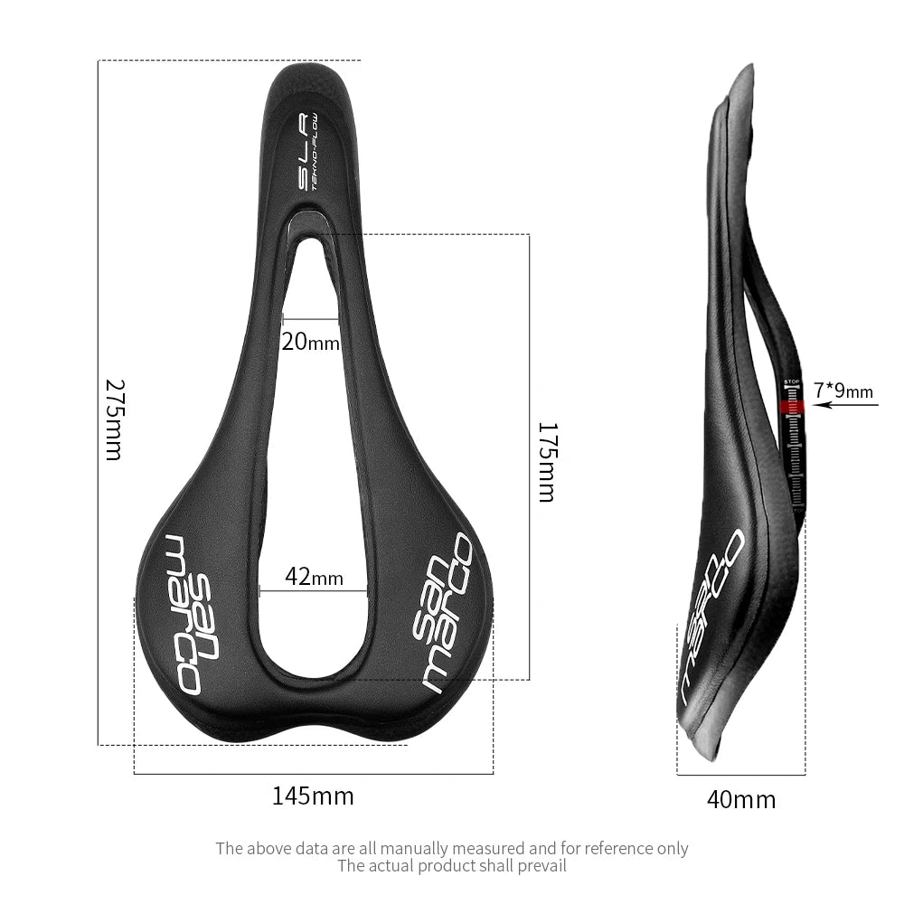 Ultra Lightweight Full Carbon Bike Saddle - SLR Tekno-Flow Style 110g Road/MTB Comfort Seat with Superflow Cutout