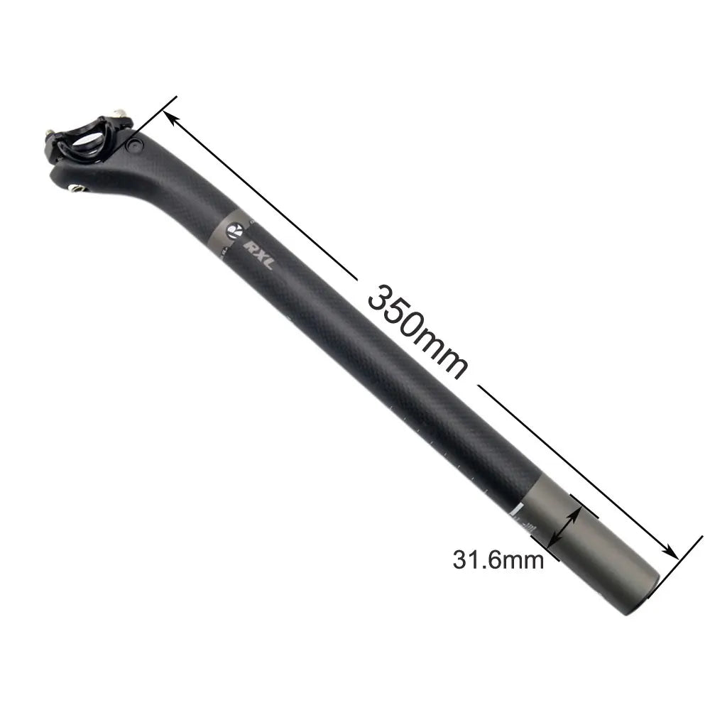 RXL SL Carbon Seatpost 25mm Offset - 3K Matte Ultralight Road/MTB Bike Seat Tube 27.2/30.8/31.6mm 350/400mm