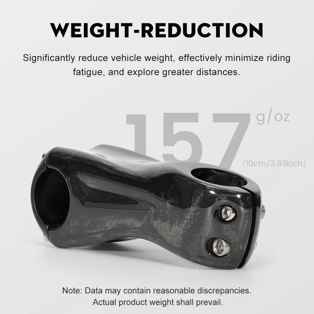 TOSEEK Carbon Stem 12° - Ultralight 31.8mm Clamp 70-130mm Length MTB/Road Bike Handlebar Stem Black Gloss