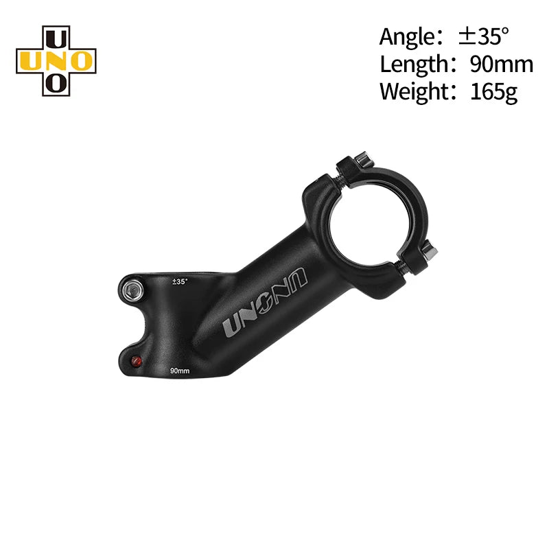 UNO Bicycle Stem 7/17/35 Degree - CNC Aluminum 28.6/31.8mm Clamp 60-130mm Length Road/MTB/Gravel Bike