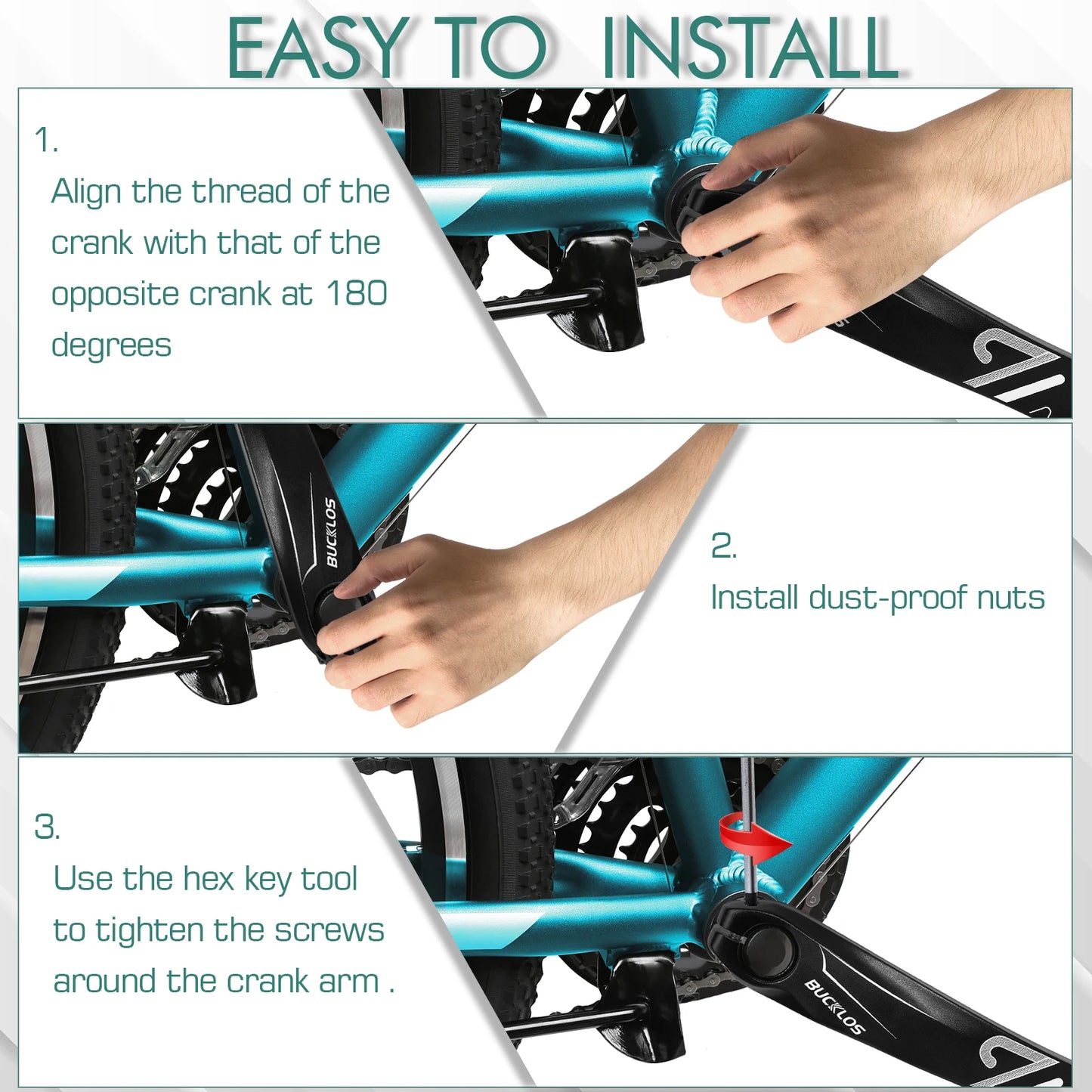 BUCKLOS Ultralight Aluminum Crank Arms 152/170/175mm - MTB/Road Bike Spinning Cranks Repair Parts