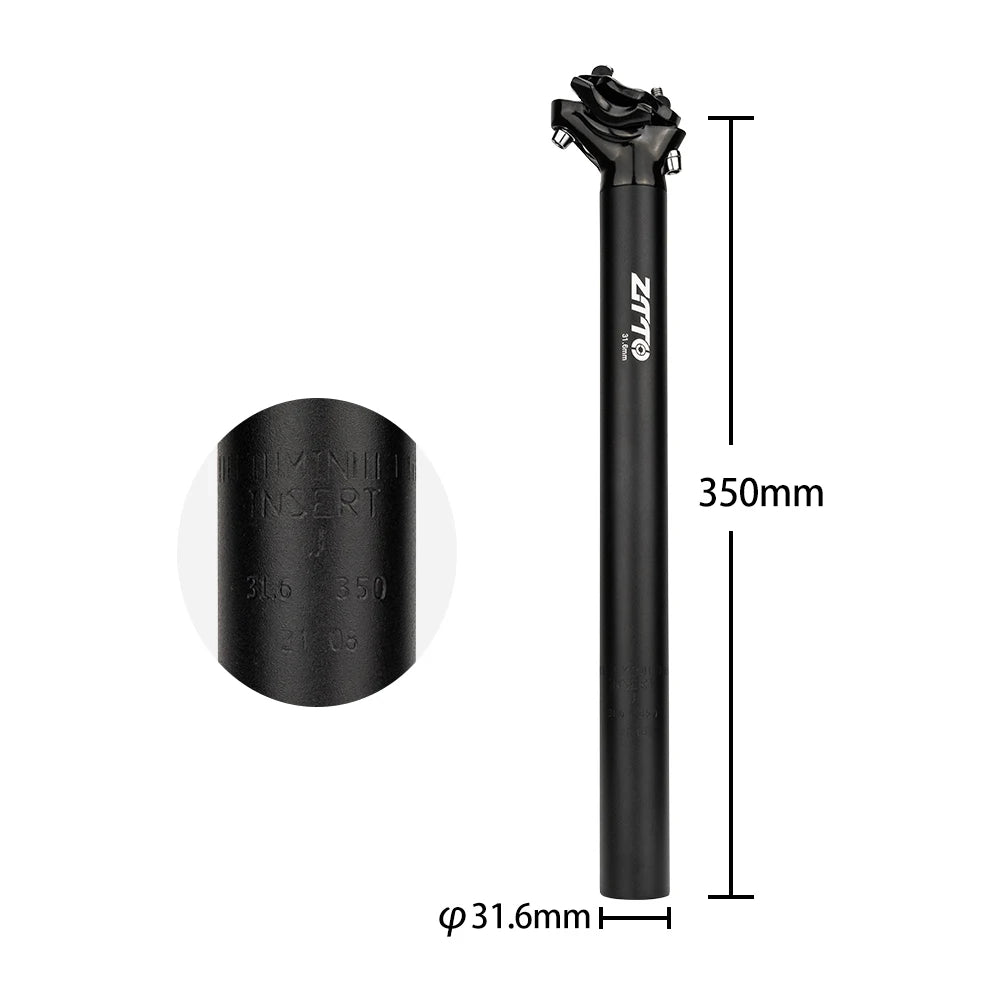 ZTTO Bicycle Seat Post Offset Head Seatpost Superlight Aluminum Alloy MTB Road Cycling Bike Saddle Tube 27.2 28.6 31.6 350mm