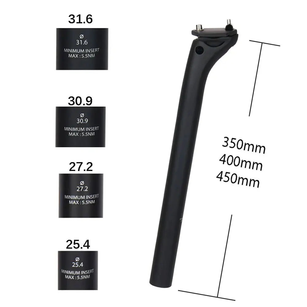 Ultralight Carbon Seatpost 20mm Setback - 150g Full Carbon Road/MTB Bike Seat Post 25.4-31.6mm