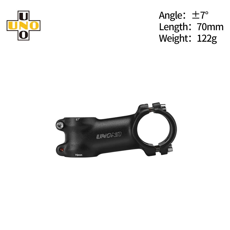UNO Bicycle Stem 7/17/35 Degree - CNC Aluminum 28.6/31.8mm Clamp 60-130mm Length Road/MTB/Gravel Bike