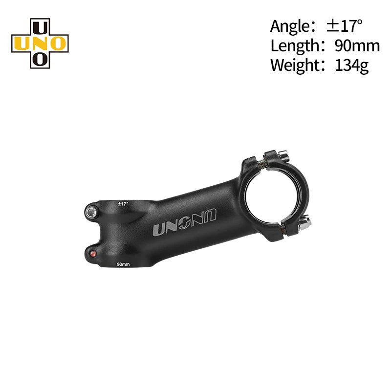 UNO Bicycle Stem 7/17/35 Degree - CNC Aluminum 28.6/31.8mm Clamp 60-130mm Length Road/MTB/Gravel Bike