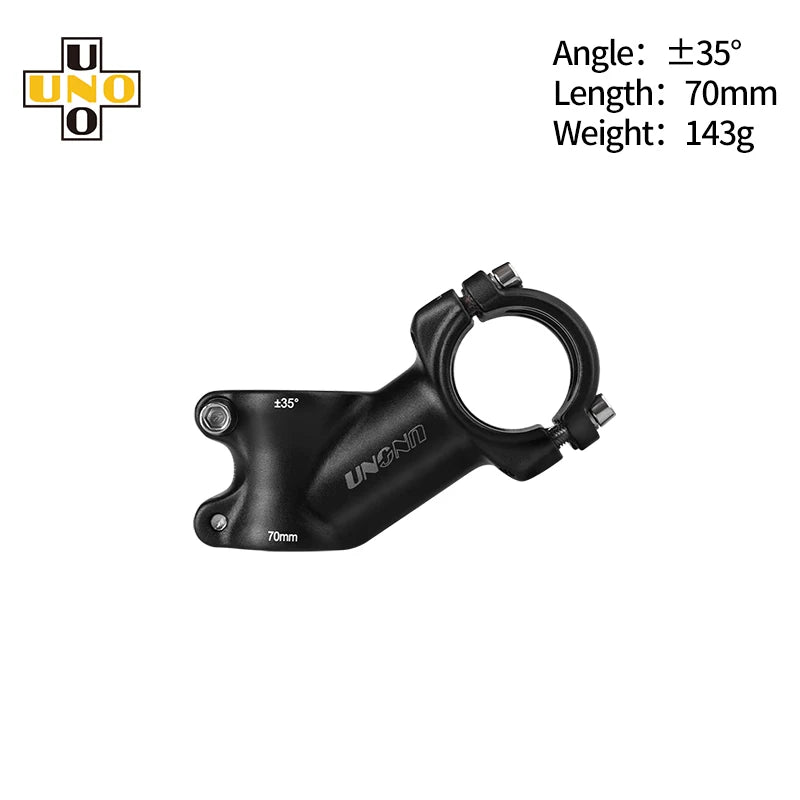 UNO Bicycle Stem 7/17/35 Degree - CNC Aluminum 28.6/31.8mm Clamp 60-130mm Length Road/MTB/Gravel Bike