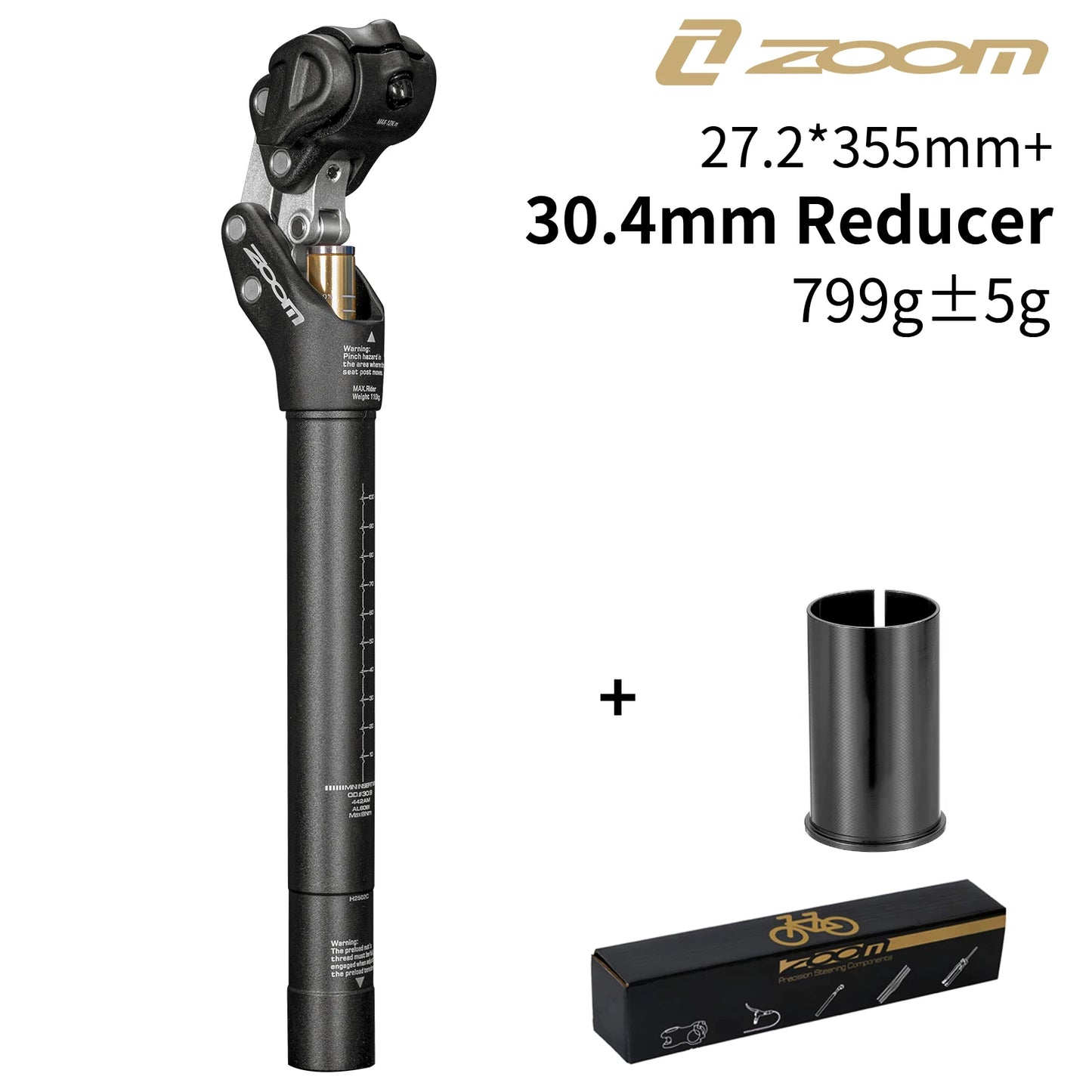 4-Link Suspension Seatpost 27.2-33.9mm - Adjustable Travel 350mm MTB/Ebike Comfort Seat Tube