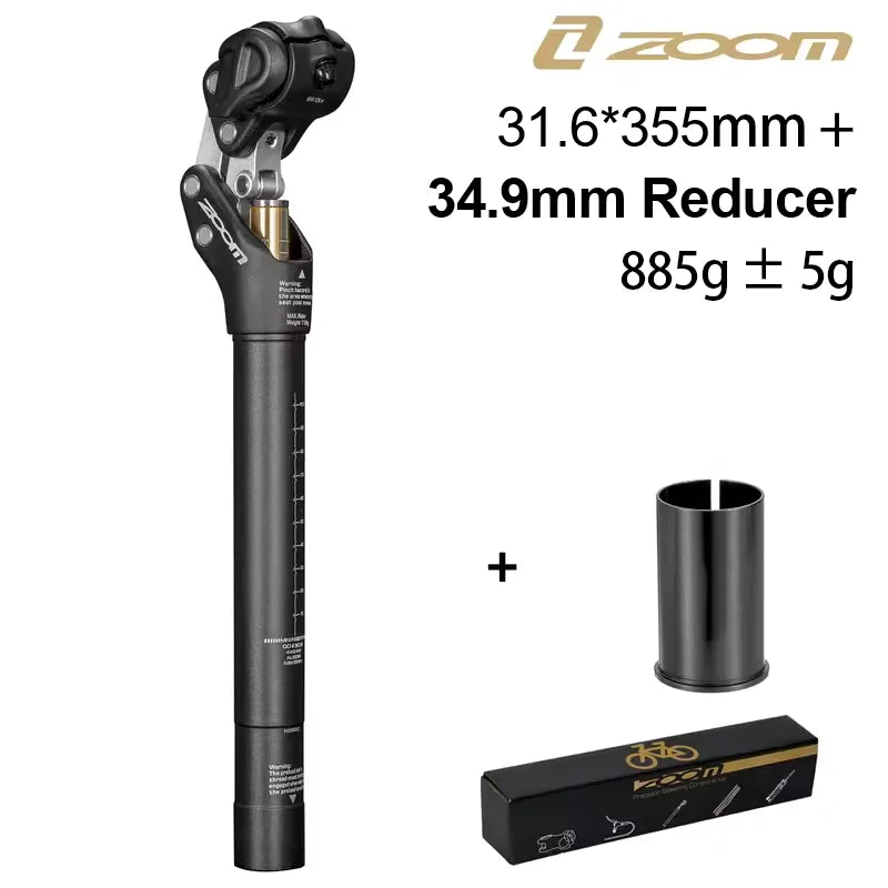 4-Link Suspension Seatpost 27.2-33.9mm - Adjustable Travel 350mm MTB/Ebike Comfort Seat Tube
