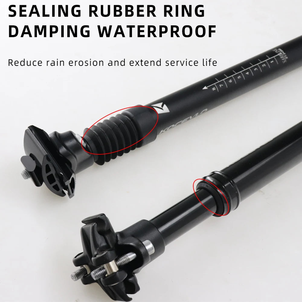 KOCEVLO Suspension Dropper Seatpost 46mm Travel - Aluminum Shock Absorbing MTB Seat Tube 27.2-31.6mm 350mm